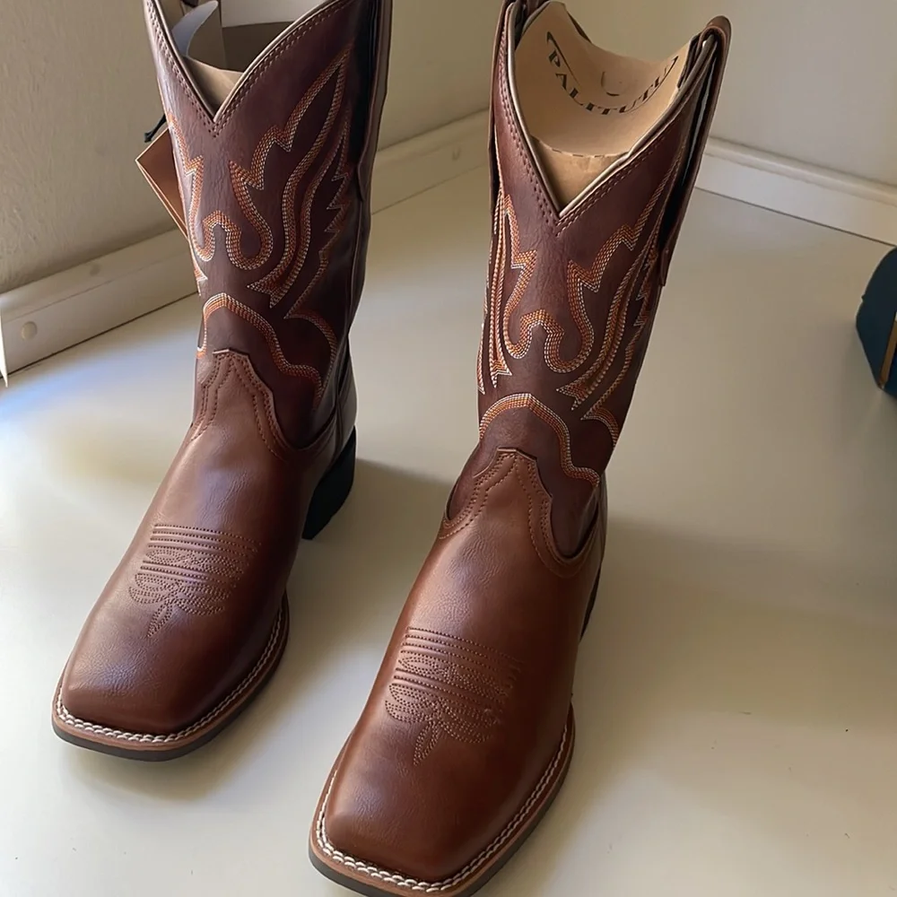 Brown Cowboy Boots Size 8 New in Box - Picture 9 of 11